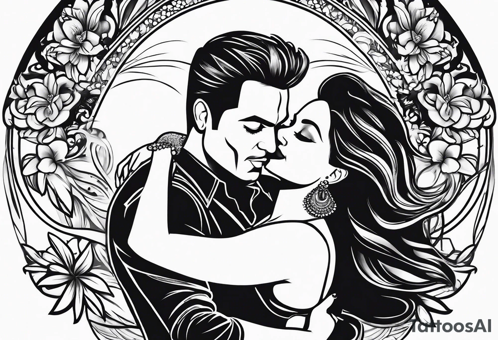 Dancing salsa couple tattoo idea