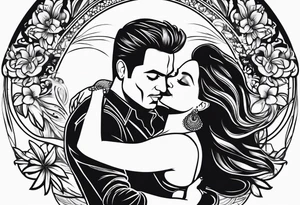 Dancing salsa couple tattoo idea