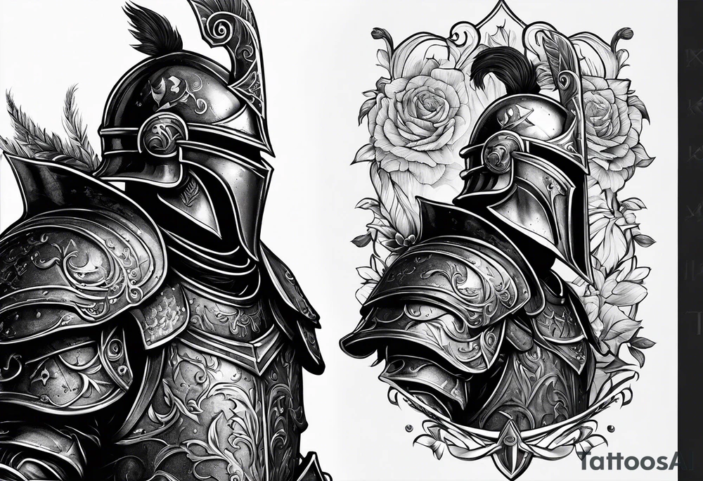 knight with heavy armor tattoo idea