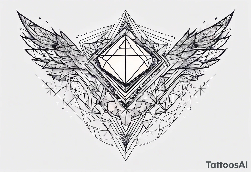 simple line tattoo of geometric dimond tattoo idea