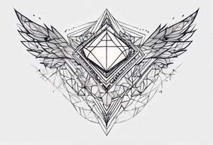 simple line tattoo of geometric dimond tattoo idea