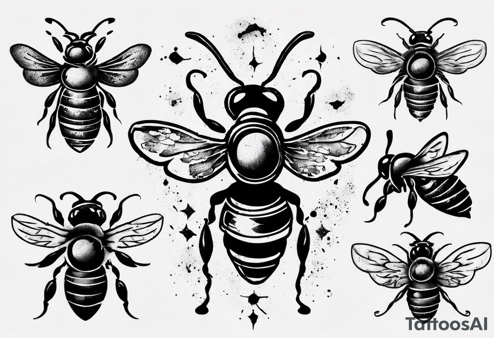 dirty with paint biene tattoo idea
