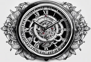 A mechanical watch face tattoo idea
