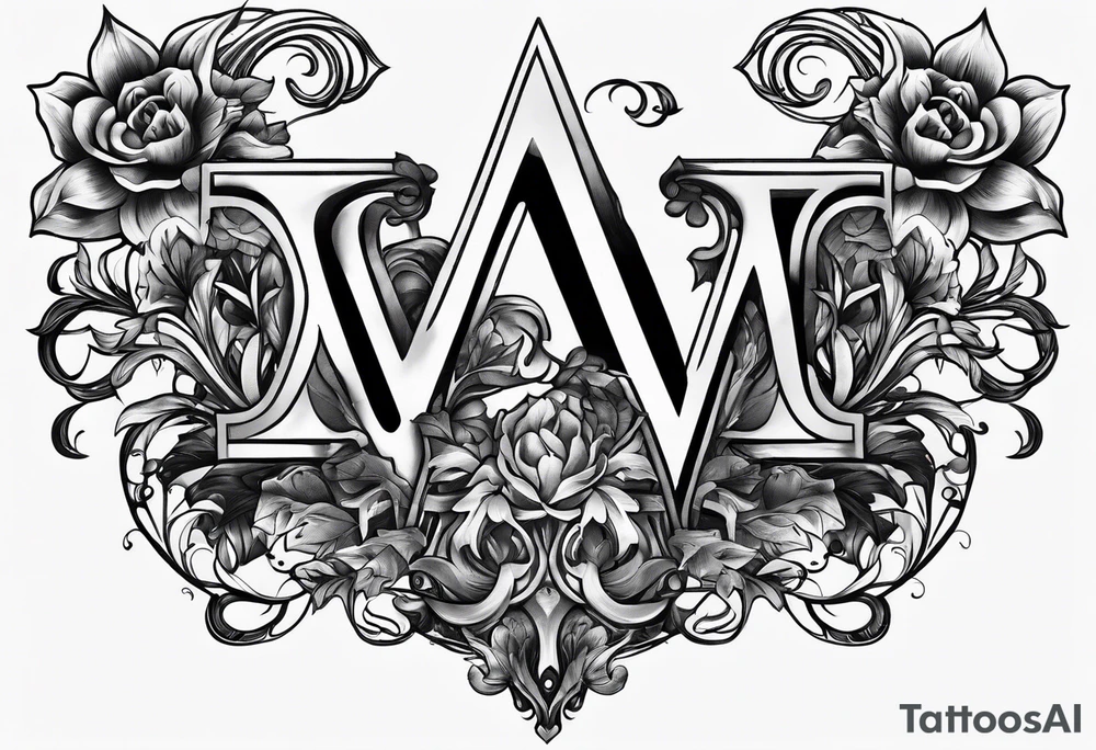 the letters A W R tattoo idea