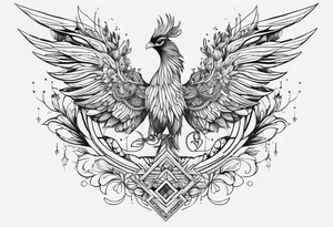 girly phoenix sternum tattoo tattoo idea