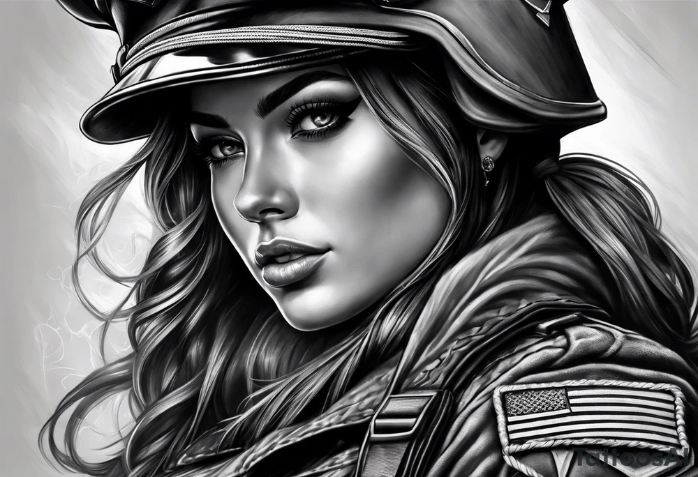 Military girls tattoo idea