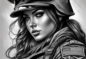 Military girls tattoo idea