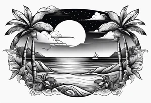 Heavenly Beach Coastal View tattoo idea
