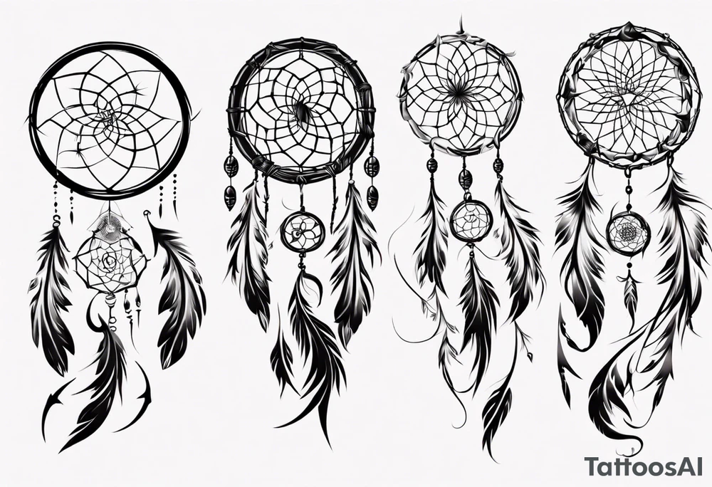 Phoenix swirly dream catcher abstract tattoo idea