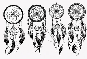 Phoenix swirly dream catcher abstract tattoo idea