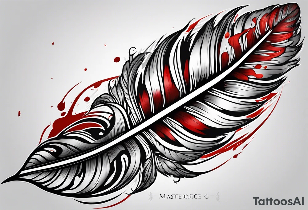 Blood feather tattoo idea