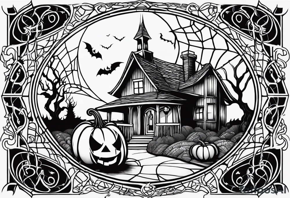 Spooky, Halloween, pumpkin, spiderwebs, Freddy, ghost face, nightmare before Christmas, hocus pocus, Addams family, practical magic tattoo idea