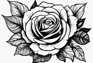A black and white red-tailed rose with a lot of shading tattoo idea