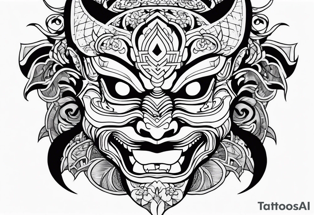 japanesenoh mask, anger, tattoo idea