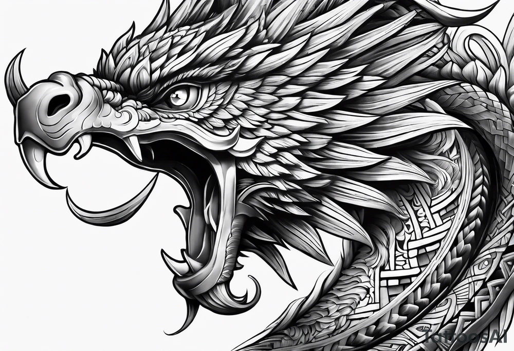 quetzalcoatl sleeve tattoo idea