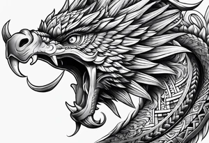 quetzalcoatl sleeve tattoo idea