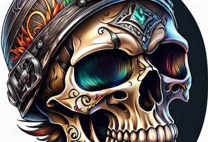 Chopper skull tattoo idea