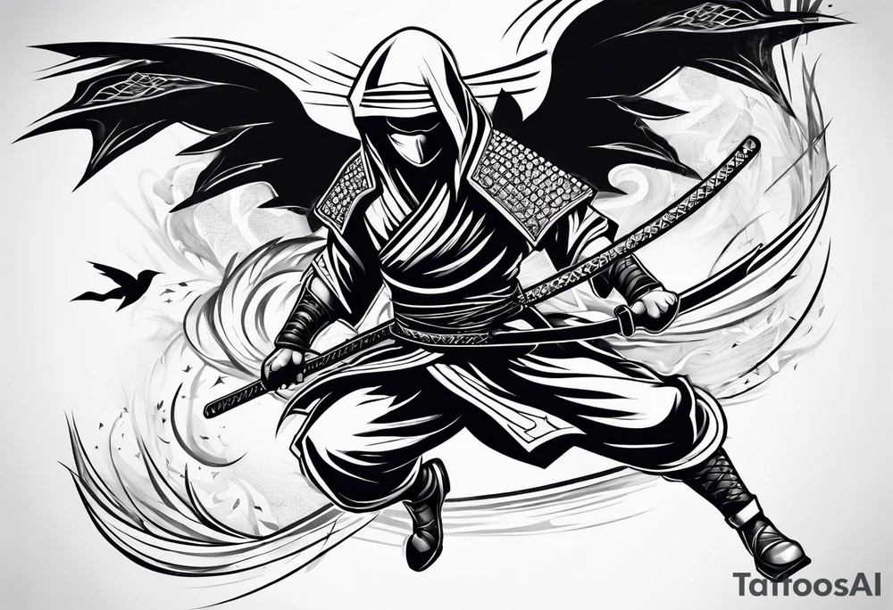Flying ninja tattoo idea