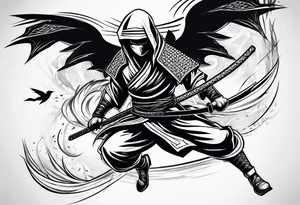 Flying ninja tattoo idea