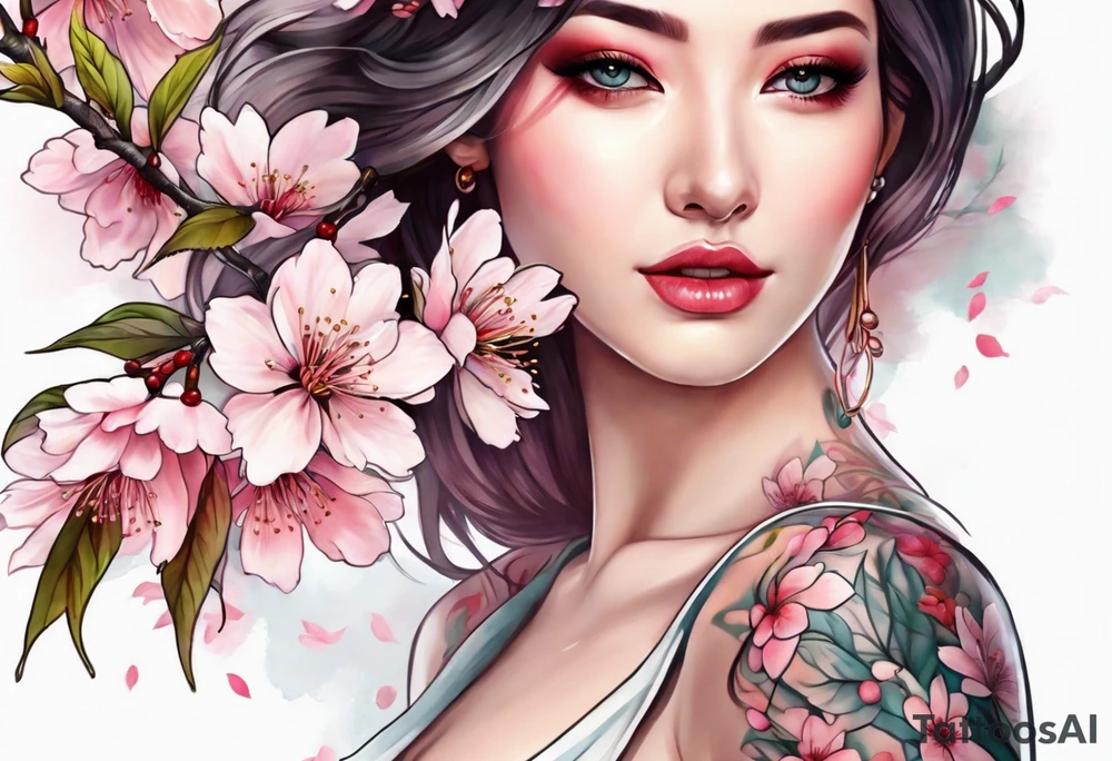 Cherry blossoms tattoo idea