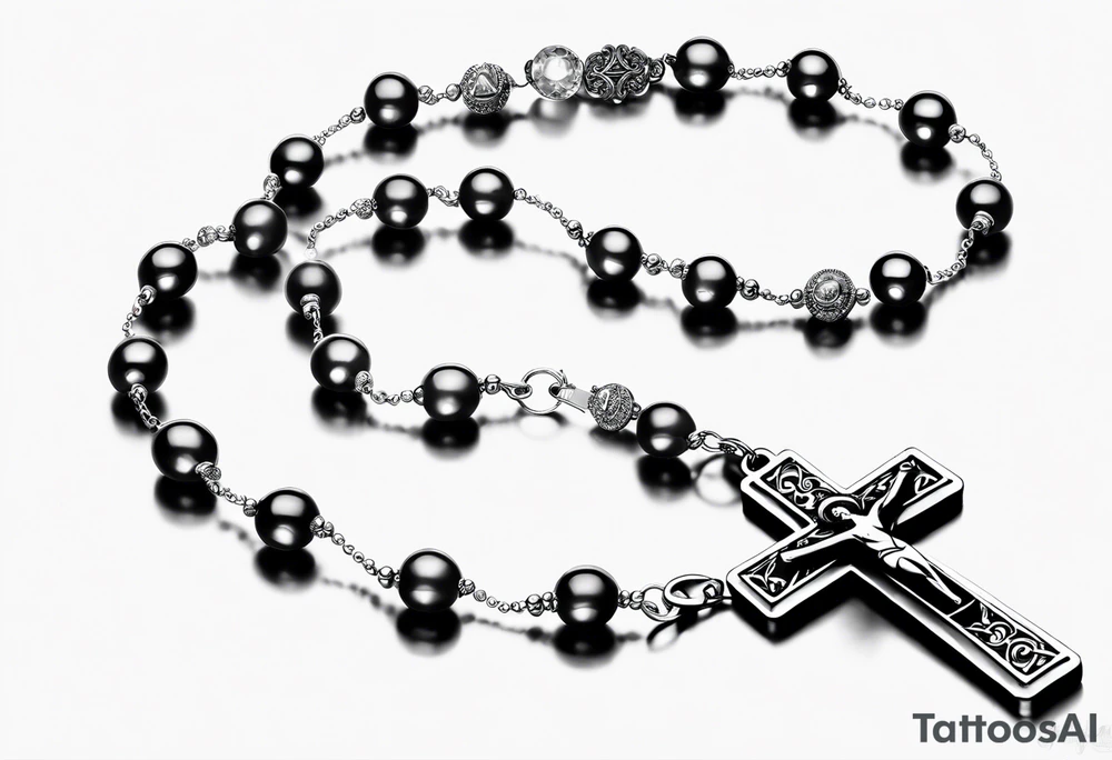 Rosary bead with name "Gerry" tattoo idea