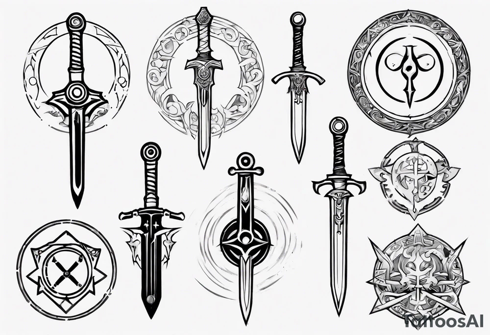 sword with circle around from zelda tattoo idea
