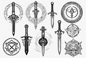 sword with circle around from zelda tattoo idea