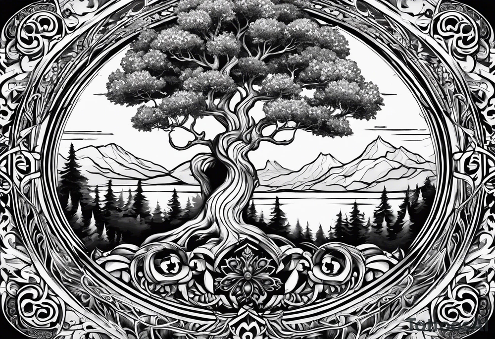 Yggdrasil petit simplist nordique tattoo idea