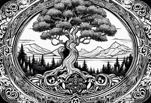 Yggdrasil petit simplist nordique tattoo idea