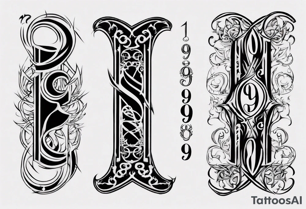 number 9. ambigram

Tall and thin tattoo idea