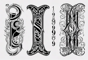 number 9. ambigram

Tall and thin tattoo idea