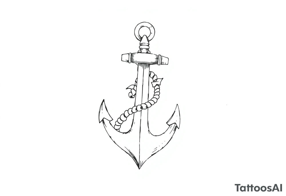 anchor with rope tattoo idea