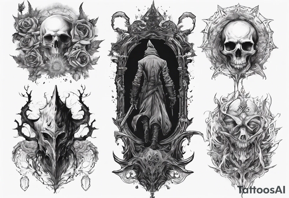 bloodborne 
arm sleeve tattoo idea