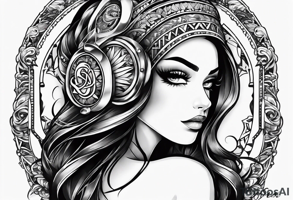 A headband with the letters A R in the middle tattoo idea