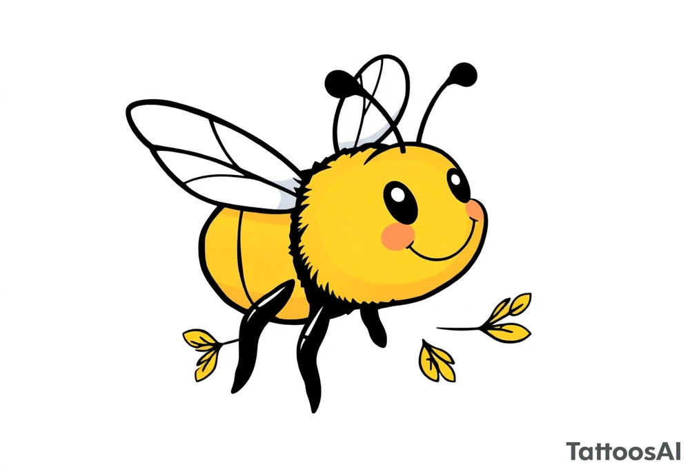 Cartoon bee tattoo idea