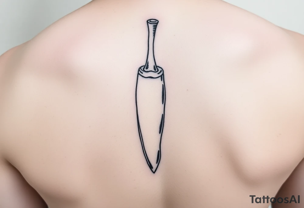 line drawing of erect penis tattoo idea