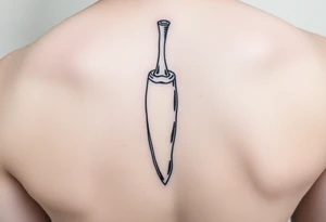 line drawing of erect penis tattoo idea