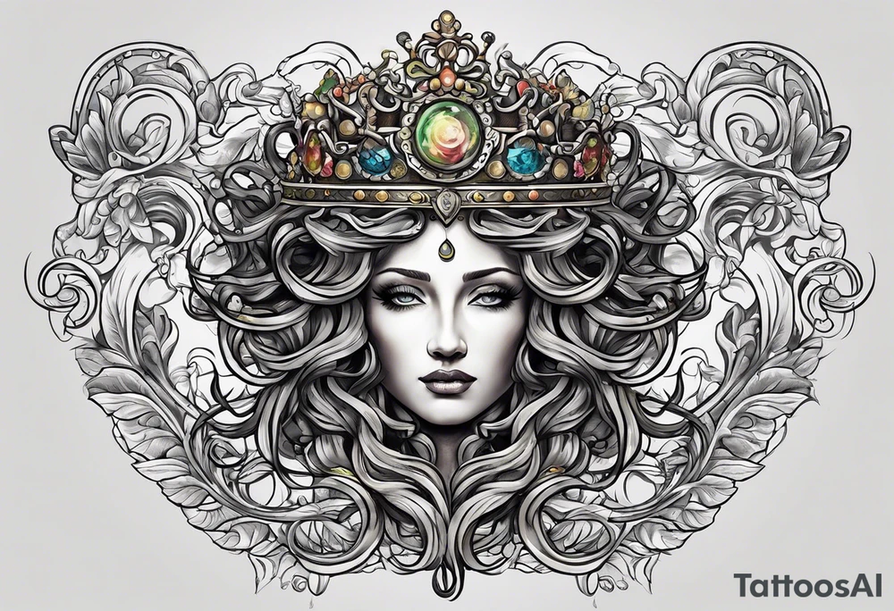 medusa crown tattoo idea