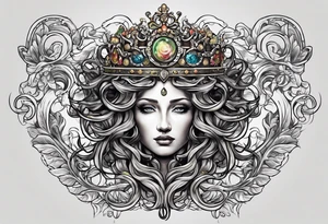 medusa crown tattoo idea