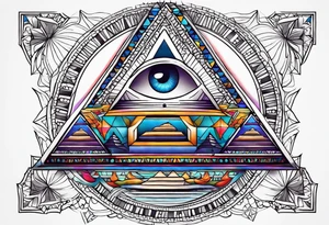 third eye and pyramids tattoo idea