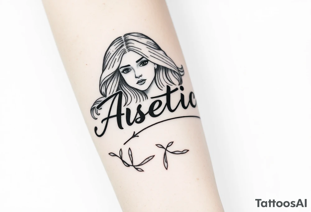 Anastacia in old English long beach California theme tattoo idea