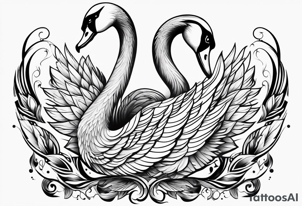 Beautiful swan tattoo idea