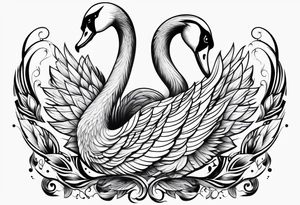 Beautiful swan tattoo idea