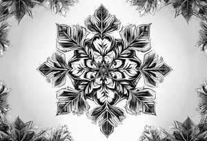 Fractal snowflake masculine tattoo idea