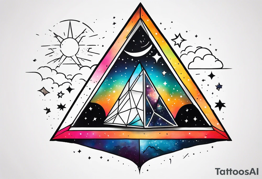 a prism with universe inside tattoo idea