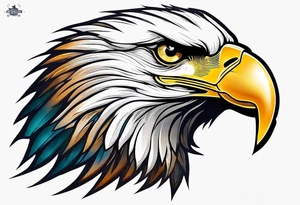 eagle flying with oar tattoo idea