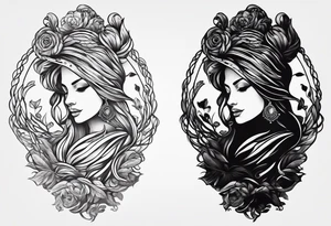 hanging rope shadow tattoo idea