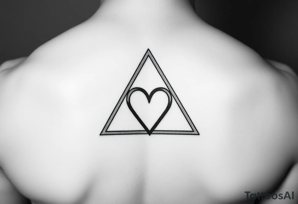 A triangle with a heart in the middle tattoo idea