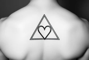 A triangle with a heart in the middle tattoo idea