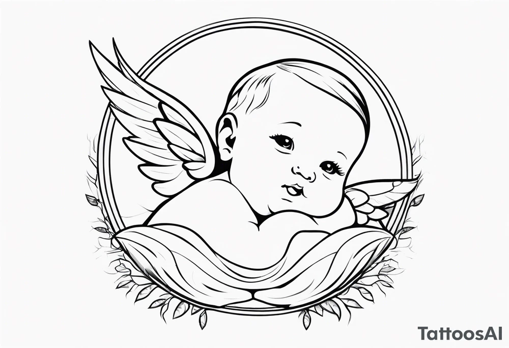 baby angel tattoo idea